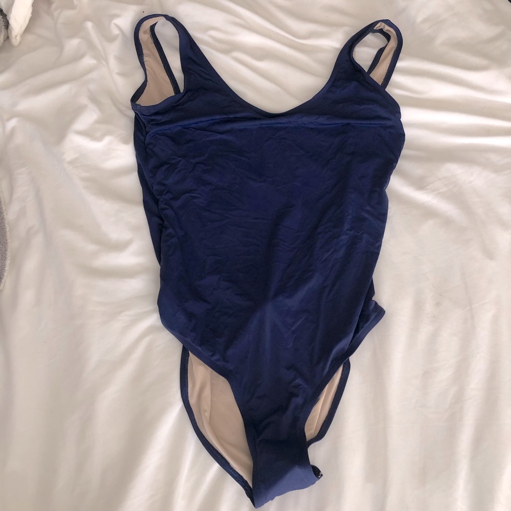 Tart Swim Collection Navy one piece bathing suit.